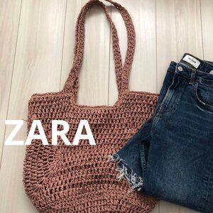 New Zara Woven Straw Tote Vacation Hawaii Island Shoper Bag